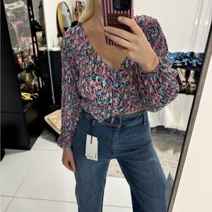 Floral V-Neck Blouse